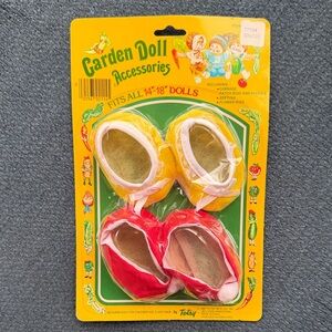 Vintage Totsy Doll Shoes - Yellow & Red